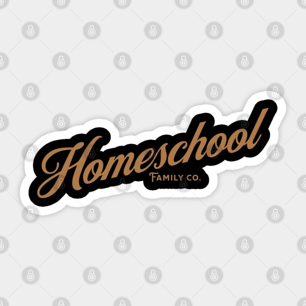 Homeschool Family Co. in Gold Letters Sticker by BeeDesignzzz